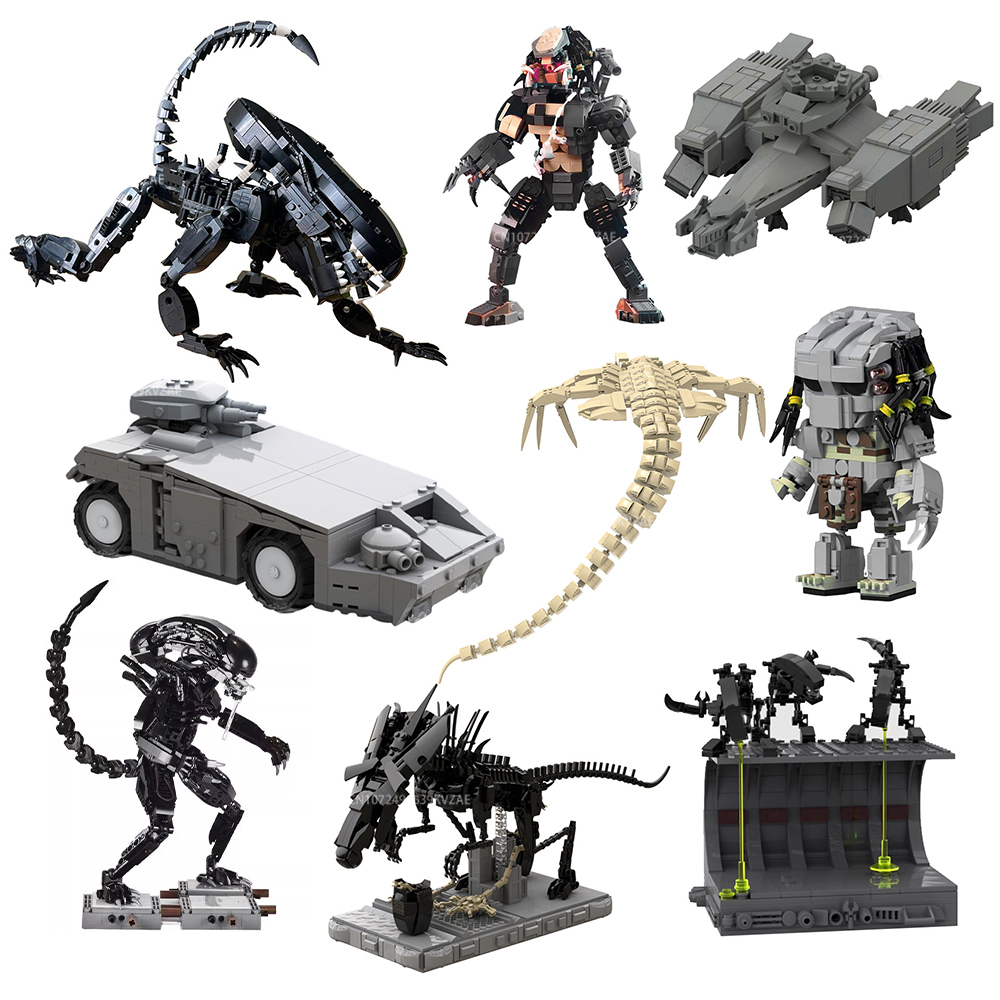 Xenomorph Kids Toys - مجموعة بناء شكل وحش MOC-Aliened للأطفال