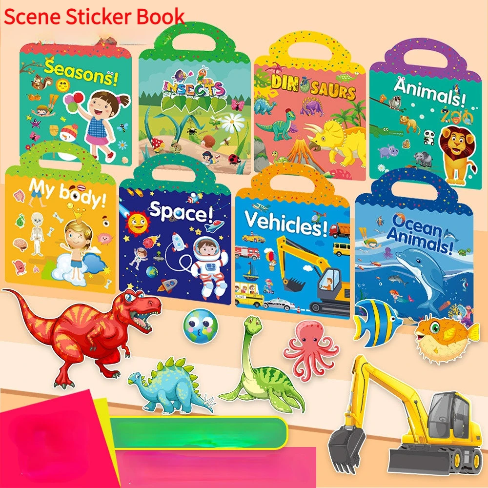 Kids Toys 10 Year Old - أطفال قابلة لإعادة الاستخدام كتاب ملصقات