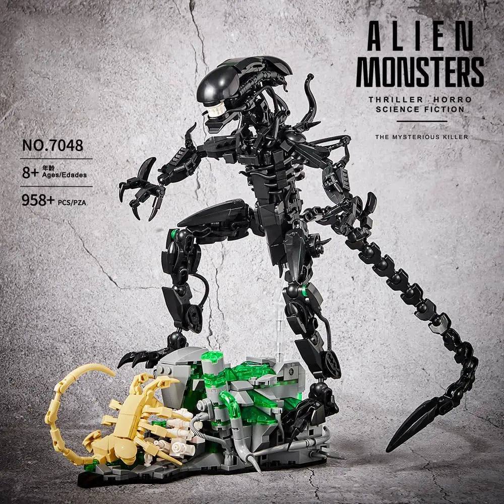 MOC 7048 الوحوش الغريبة اللبنا - مراجعة Xenomorph Kids Toys وسعره
