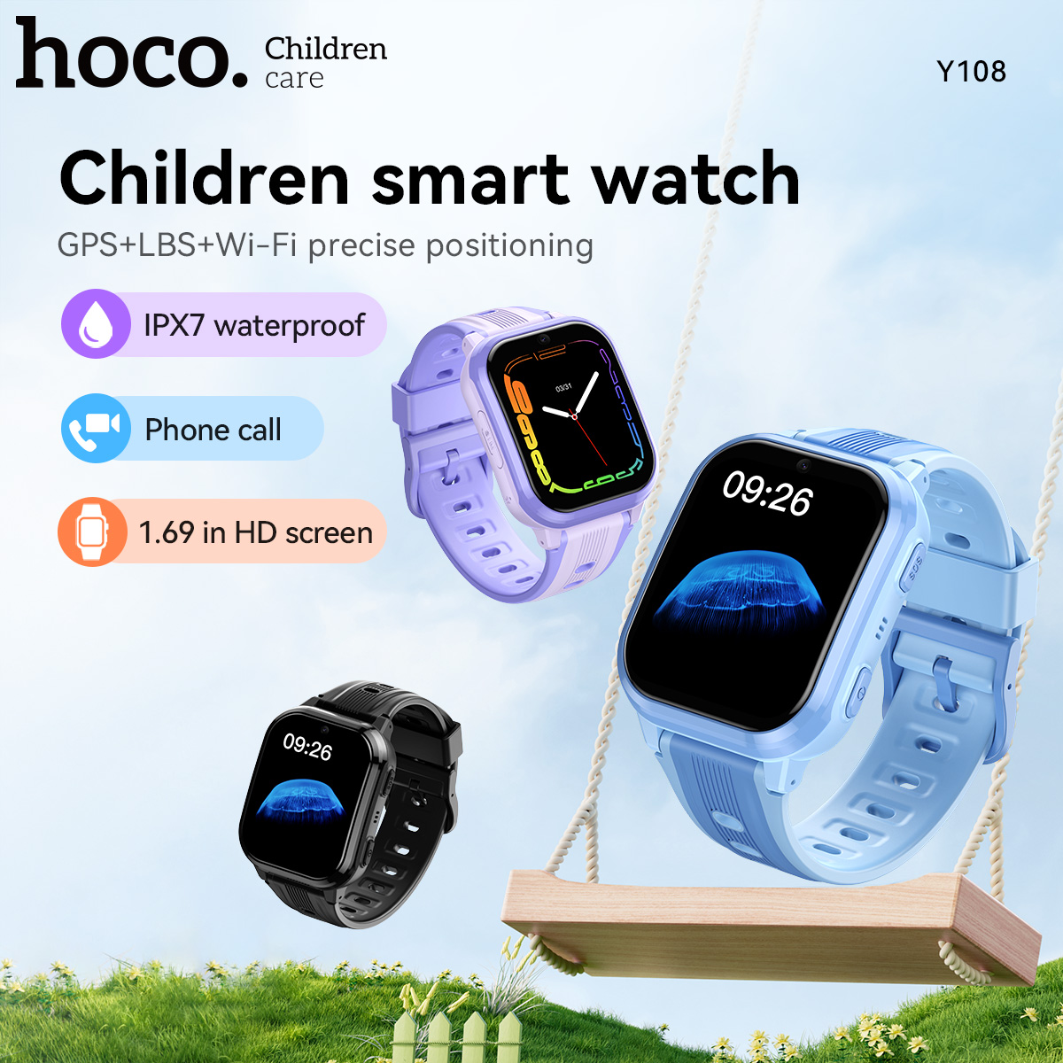 ساعة ذكية للأطفال HOCO Y108 بش - مراجعة Kids Smartwatch Gps وسعره